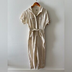 Universal Thread Cream Button-Up Jumpsuit